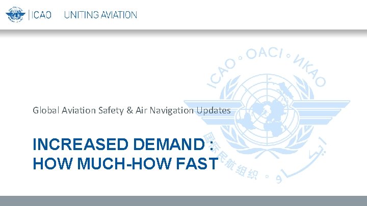 Global Aviation Safety & Air Navigation Updates INCREASED DEMAND : HOW MUCH-HOW FAST 