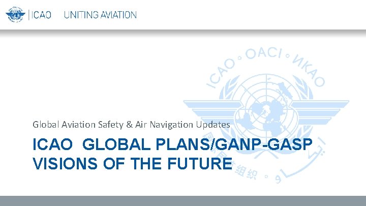 Global Aviation Safety & Air Navigation Updates ICAO GLOBAL PLANS/GANP-GASP VISIONS OF THE FUTURE