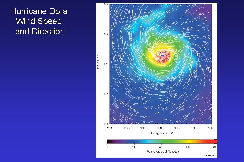 Hurricane Dora Wind Speed and Direction 