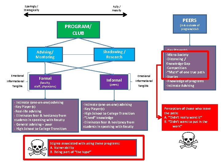 Sparingly / Strategically Fully / Heavily PEERS PROGRAM/ CLUB Emotional Informational Tangible (in &