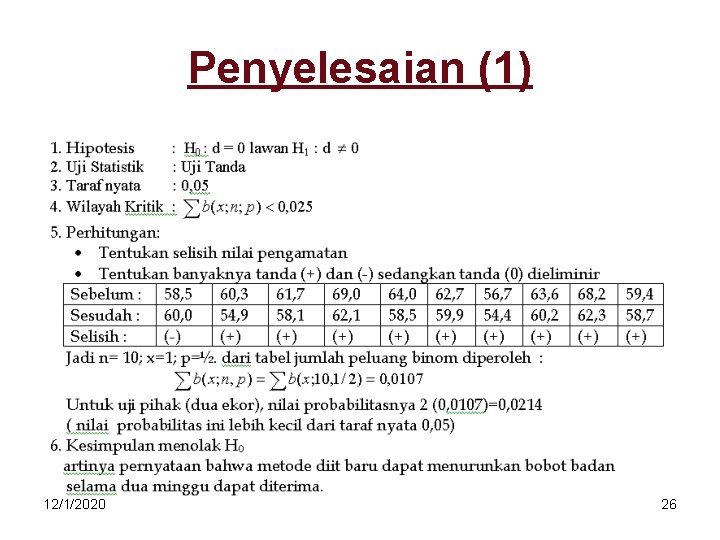 Penyelesaian (1) 12/1/2020 26 