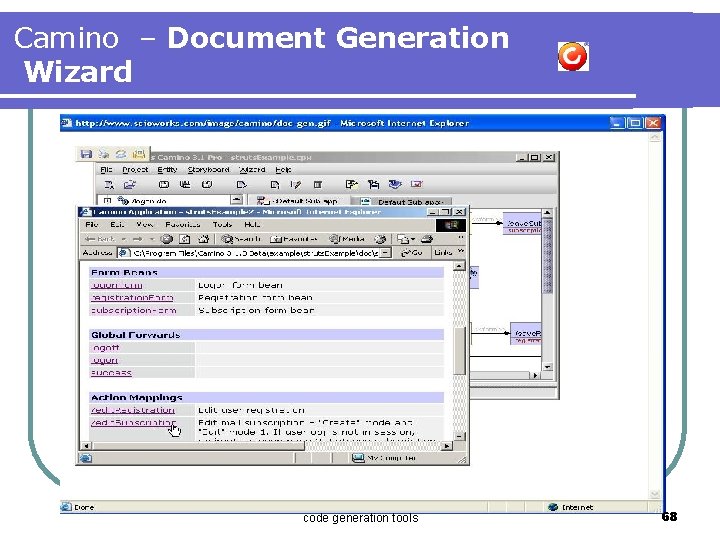 Camino – Document Generation Wizard code generation tools 68 