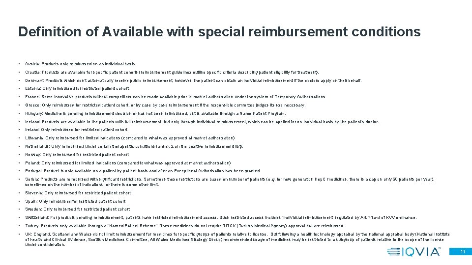 Definition of Available with special reimbursement conditions • Austria: Products only reimbursed on an Definition of Available with special reimbursement conditions • Austria: Products only reimbursed on an