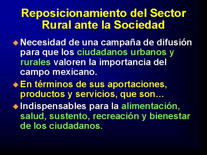 Reposicionamiento del Sector Rural ante la Sociedad u Necesidad de una campaña de difusión