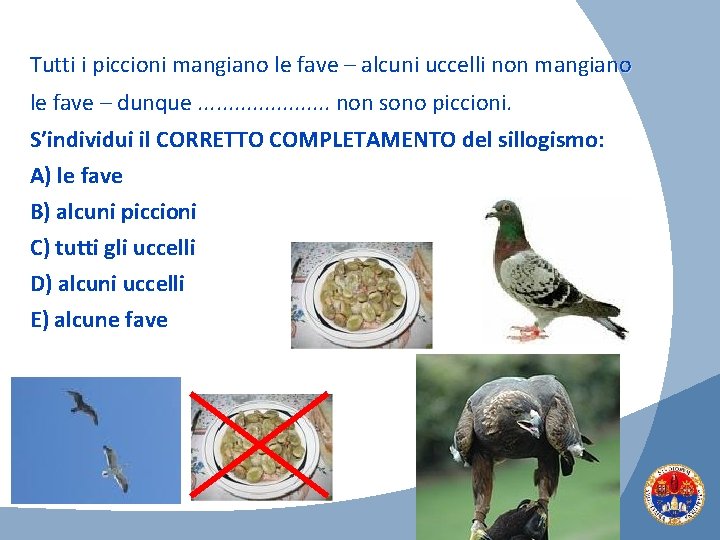 Tutti i piccioni mangiano le fave – alcuni uccelli non mangiano le fave –