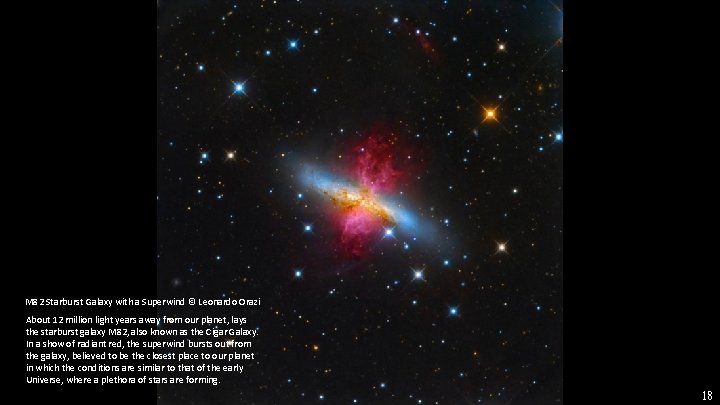 M 82 Starburst Galaxy with a Superwind © Leonardo Orazi About 12 million light
