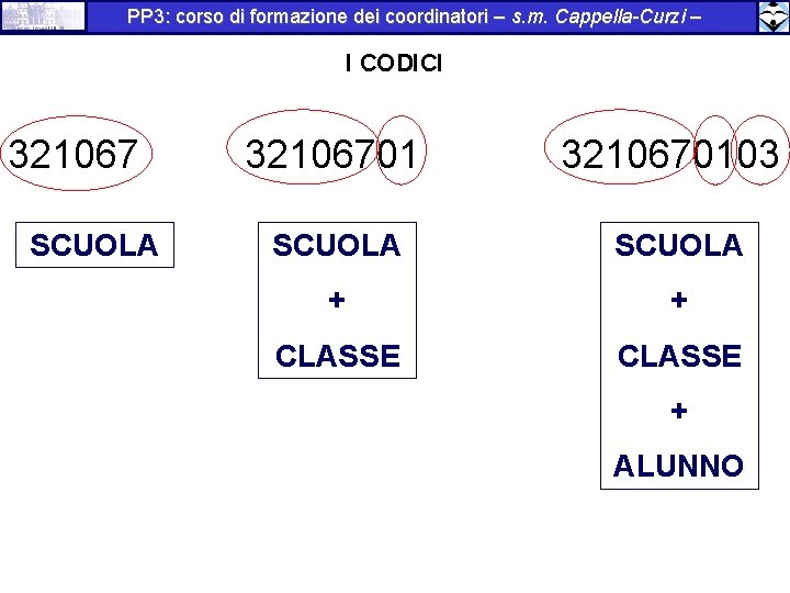 PP 3: corso di formazione dei coordinatori – s. m. Cappella-Curzi – I CODICI