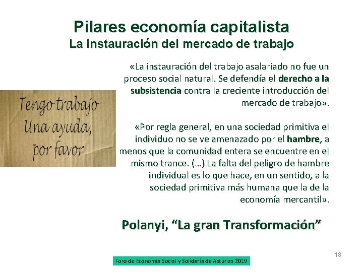 Pilares economía capitalista La instauración del mercado de trabajo «La instauración del trabajo asalariado