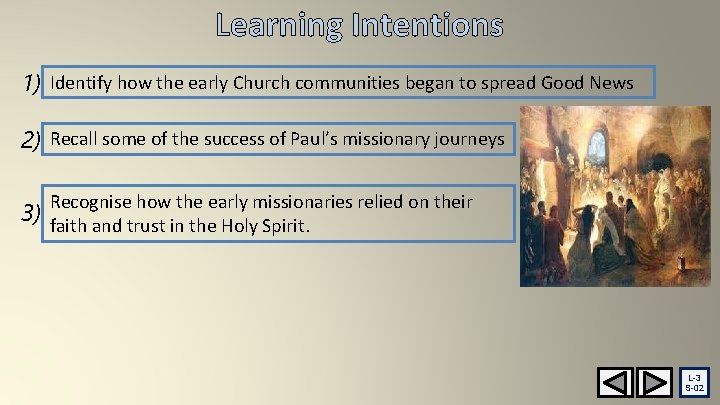 Learning Intentions 1) Identify how the early Church communities began to spread Good News