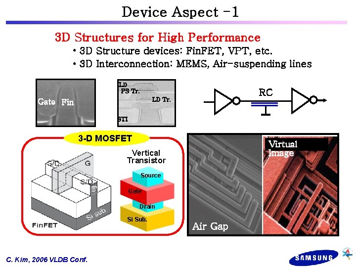 Device Aspect -1 3 D Structures for High Performance • 3 D Structure devices: