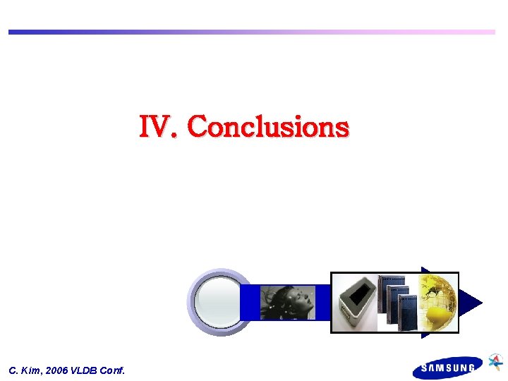 IV. Conclusions C. Kim, 2006 VLDB Conf. 