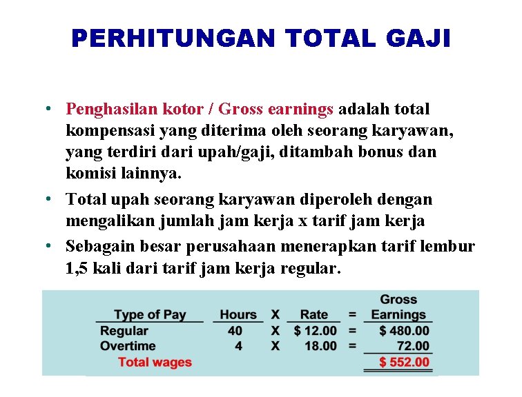 24++ Gaji kotor adalah information