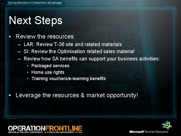 Next Steps • Review the resources – LAR: Review T-36 site and related materials Next Steps • Review the resources – LAR: Review T-36 site and related materials