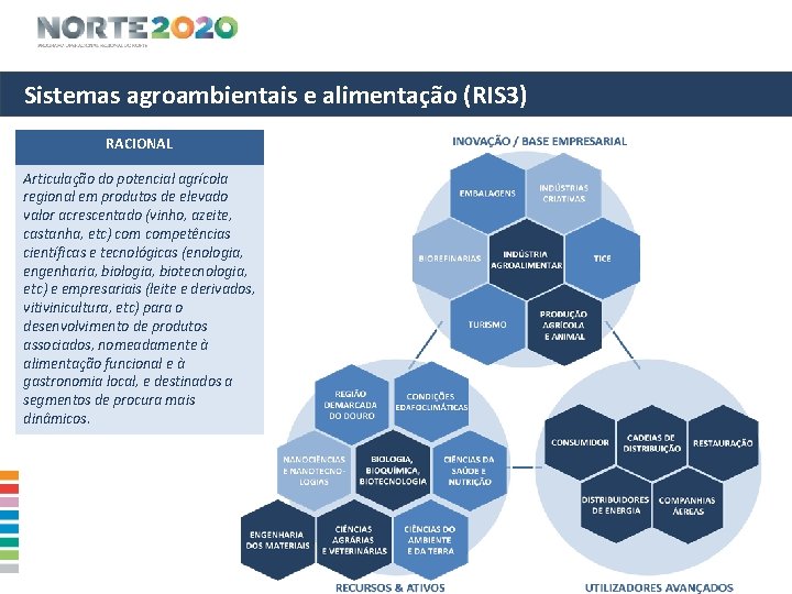 Sistemas agroambientais e alimentação (RIS 3) RACIONAL Articulação do potencial agrícola regional em produtos