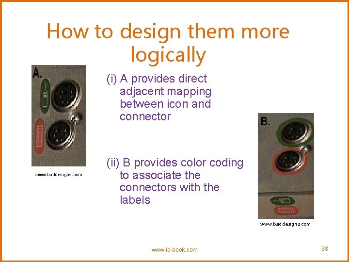 How to design them more logically (i) A provides direct adjacent mapping between icon