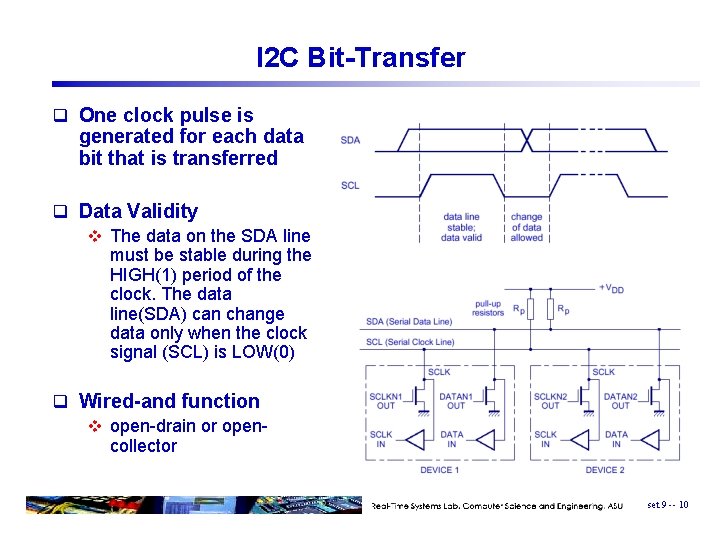 I 2 C Bit-Transfer q One clock pulse is generated for each data bit