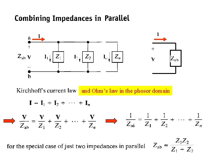 and Ohm’s law in the phosor domain 