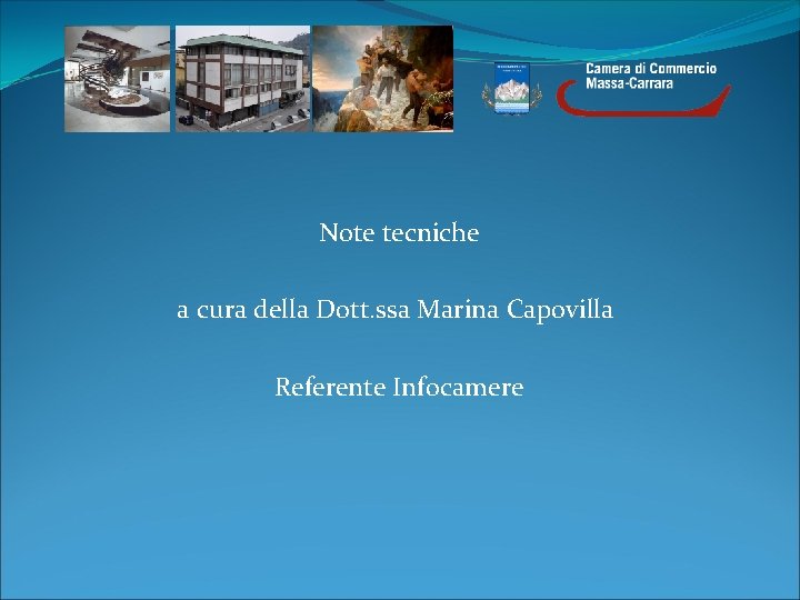 Note tecniche a cura della Dott. ssa Marina Capovilla Referente Infocamere 