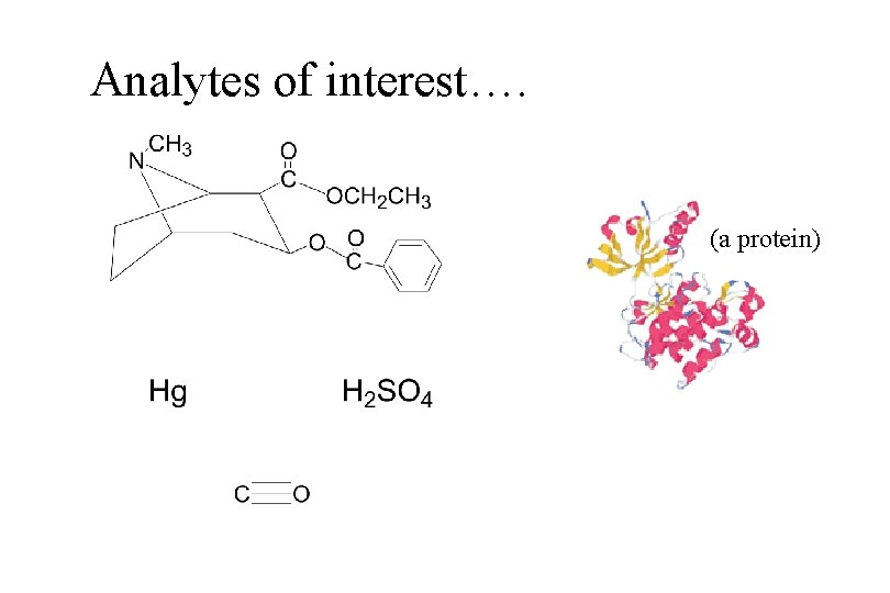 Analytes of interest…. (a protein) 