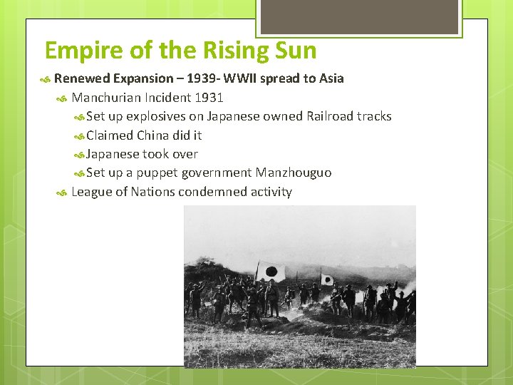 Empire of the Rising Sun Renewed Expansion – 1939 - WWII spread to Asia Empire of the Rising Sun Renewed Expansion – 1939 - WWII spread to Asia