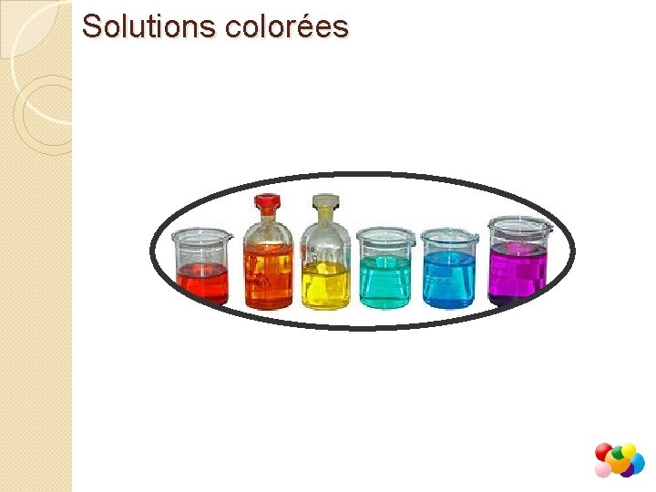 Solutions colorées Solutions colorées