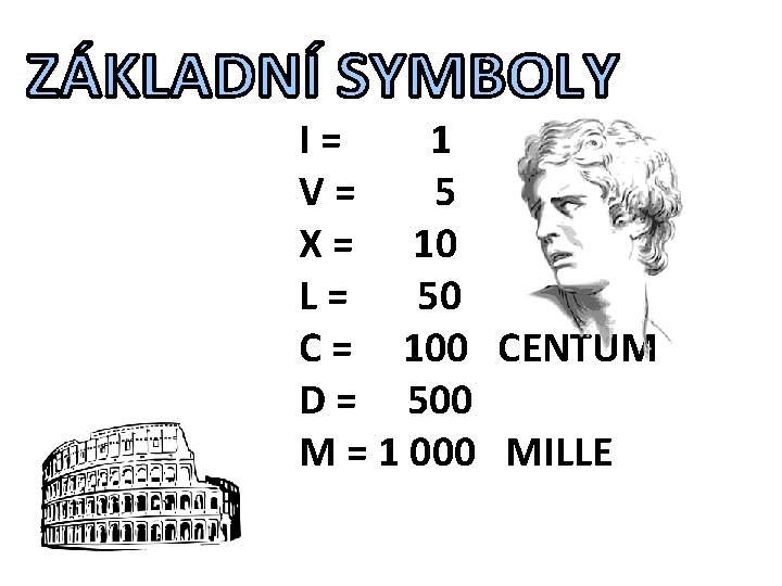 I= 1 V= 5 X = 10 L= 50 C = 100 CENTUM D