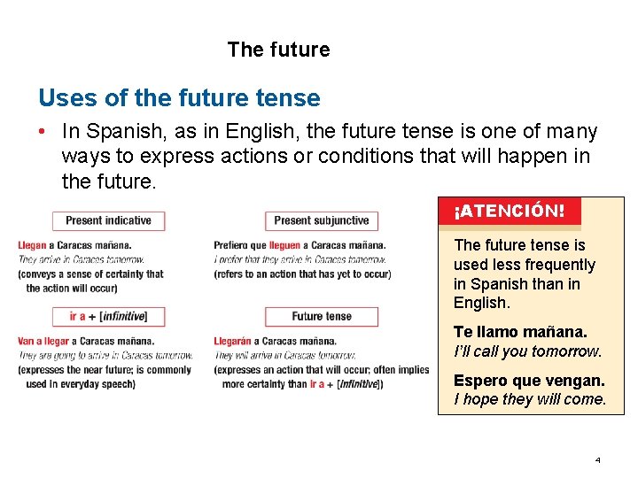 5. 1 The future Uses of the future tense • In Spanish, as in