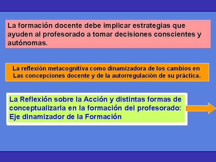 La formación docente debe implicar estrategias que ayuden al profesorado a tomar decisiones conscientes