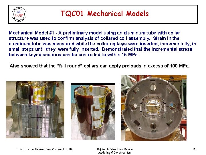 TQC 01 Mechanical Models Mechanical Model #1 - A preliminary model using an aluminum
