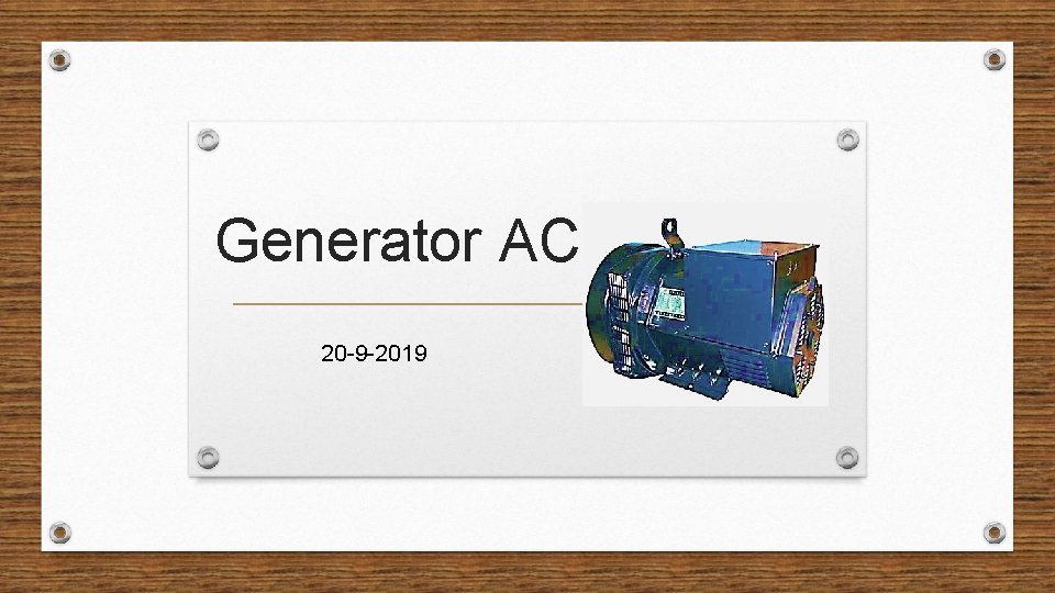 Generator AC 20 -9 -2019 