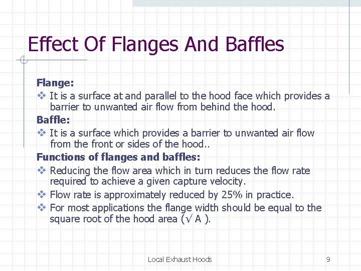 Effect Of Flanges And Baffles Flange: v It is a surface at and parallel