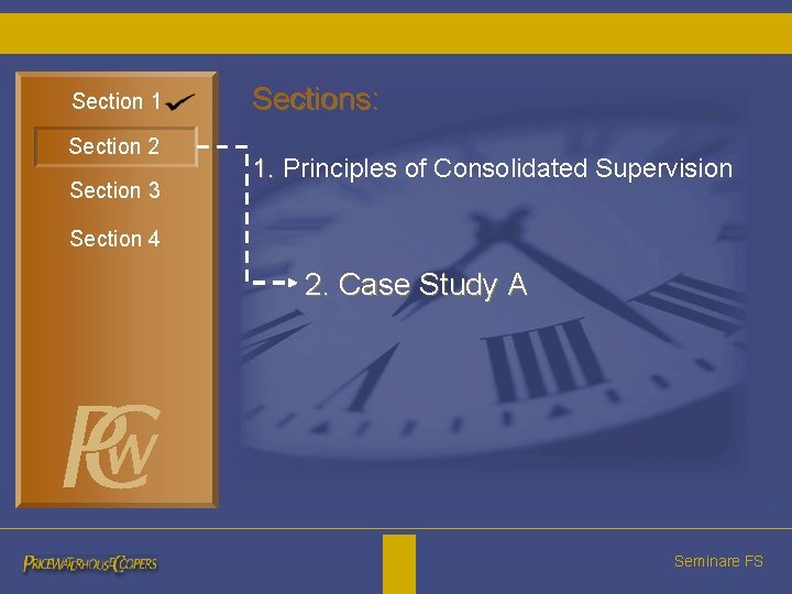 Section 1 Section 2 Section 3 Sections: 1. Principles of Consolidated Supervision Section 4