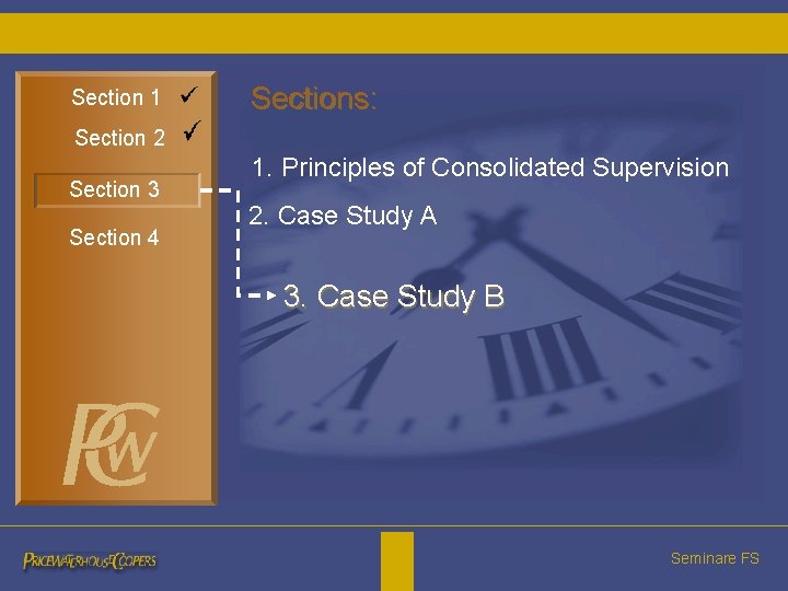 Section 1 Sections: Section 2 Section 3 Section 4 1. Principles of Consolidated Supervision