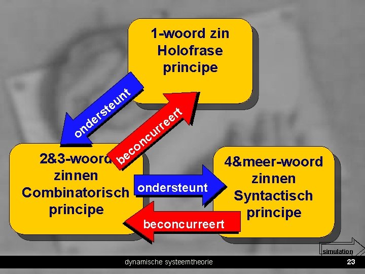 1 -woord zin Holofrase principe e d n o t s r t n