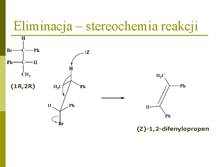 Eliminacja – stereochemia reakcji (1 R, 2 R) (Z)-1, 2 -difenylopropen 