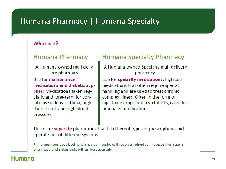 Humana Pharmacy | Humana Specialty 33 Humana Pharmacy | Humana Specialty 33