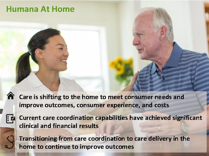 Humana At Home Care is shifting to the home to meet consumer needs and Humana At Home Care is shifting to the home to meet consumer needs and