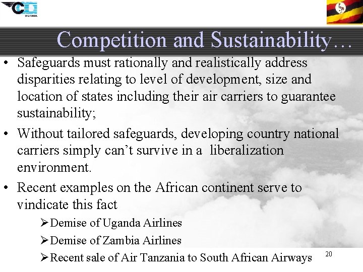 Competition and Sustainability… • Safeguards must rationally and realistically address disparities relating to level