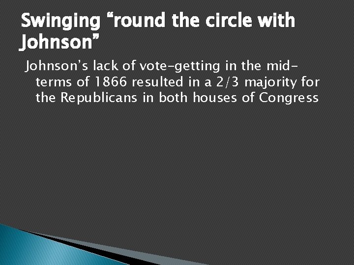 Swinging “round the circle with Johnson” Johnson’s lack of vote-getting in the midterms of