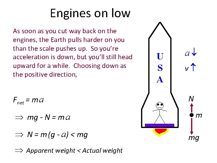 Rocket: Engines on low As soon as you cut way back on the engines,