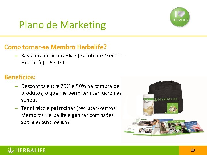 Plano de Marketing Como tornar-se Membro Herbalife? – Basta comprar um HMP (Pacote de