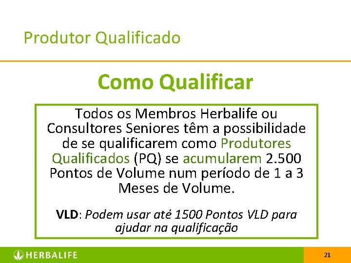 Produtor Qualificado Como Qualificar Todos os Membros Herbalife ou Consultores Seniores têm a possibilidade