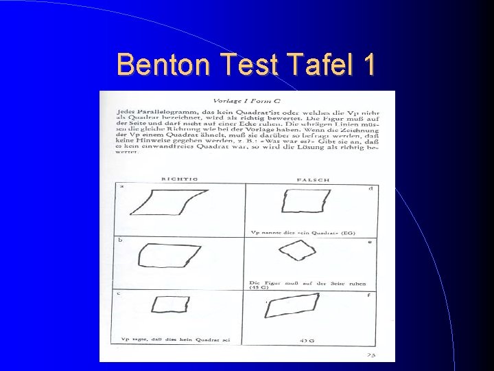 Benton Test Tafel 1 Benton Test Tafel 1
