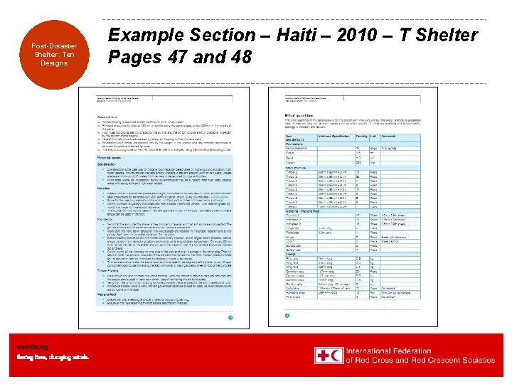 Transitional Post-Disaster Shelters: Shelter: Eight Ten Designs www. ifrc. org Saving lives, changing minds.