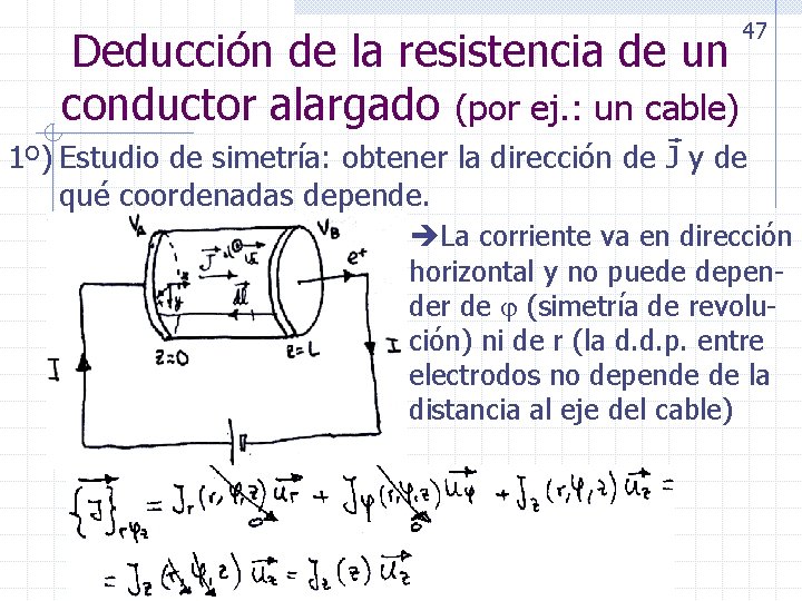 47 Deducción de la resistencia de un conductor alargado (por ej. : un cable)