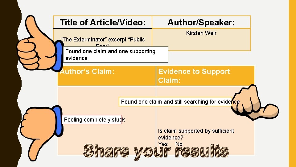 Title of Article/Video: Author/Speaker: Kirsten Weir “The Exterminator” excerpt “Public Fear” Found one claim