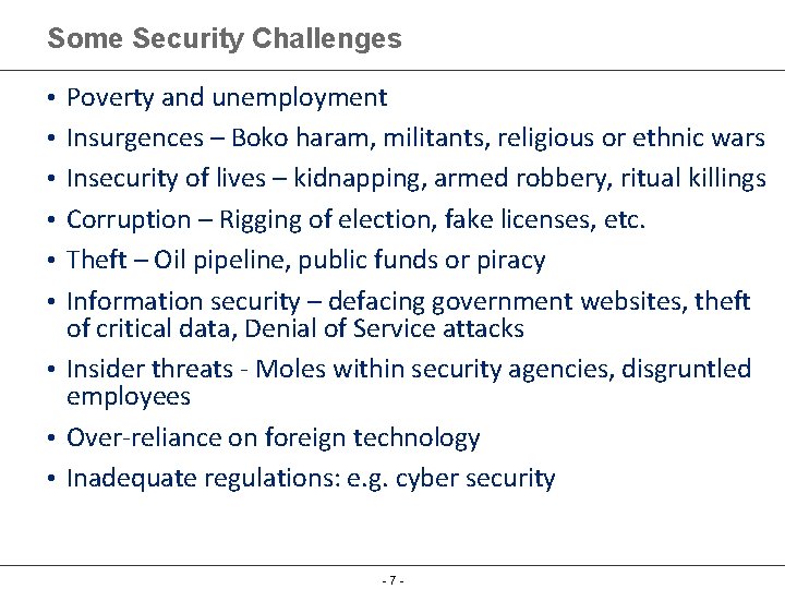 Solving National Security challenges with Information Technology Which