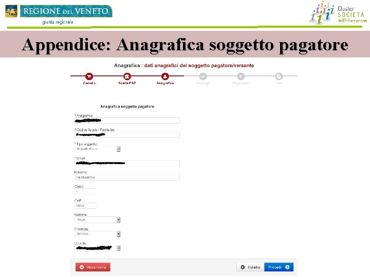 Appendice: Anagrafica soggetto pagatore Appendice: Anagrafica soggetto pagatore