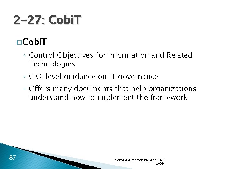 2 -27: Cobi. T � Cobi. T ◦ Control Objectives for Information and Related