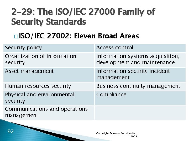 2 -29: The ISO/IEC 27000 Family of Security Standards � ISO/IEC 27002: Eleven Broad